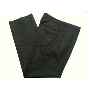 CARACCIOLO NAPOLI MENS NEW CHARCOAL 100%WOOL STRIPED DRESS PANTS SIZE: 34/34